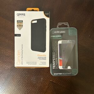 Black iPhone 6/6s Protective Case with Zonic Tempered Screen Protector bundle